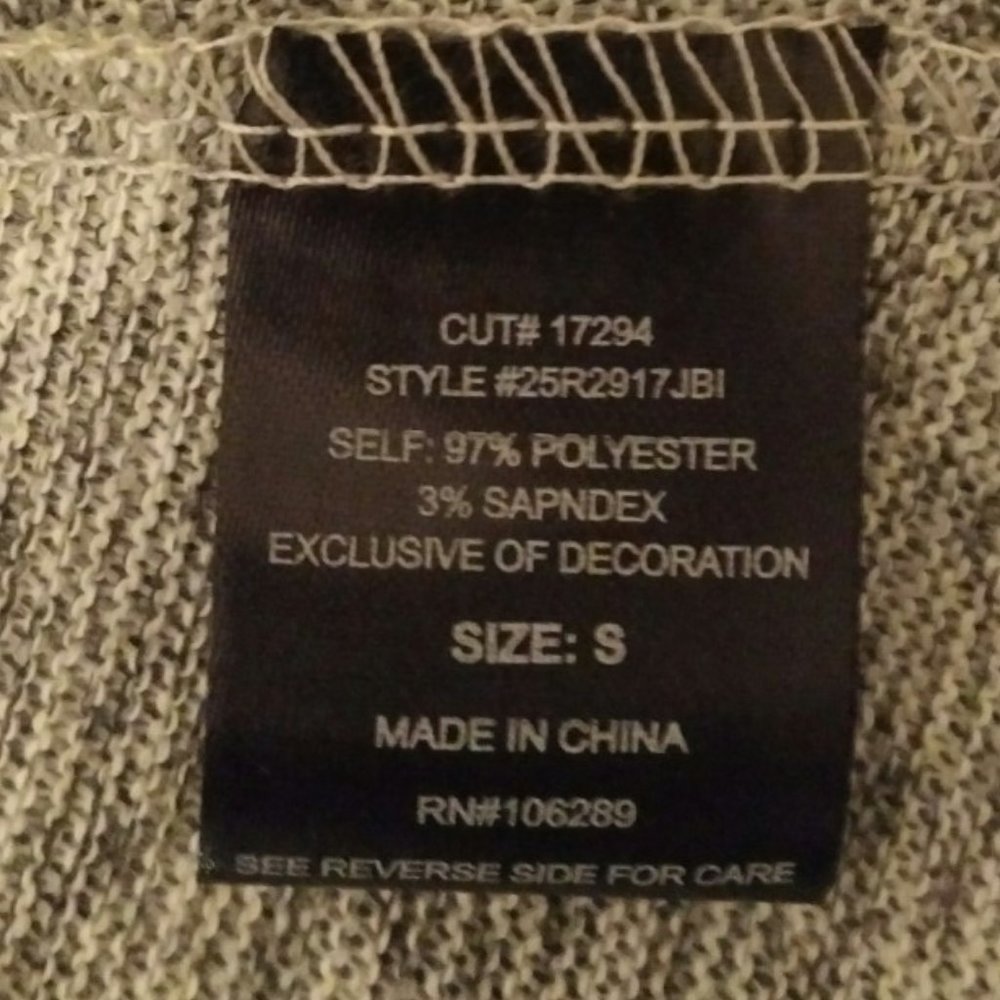 Trixxi Dress, Grey w/ Black Flowers, Small - CLOSET CLEAN OUT SALE!!! - Picture 5 of 5